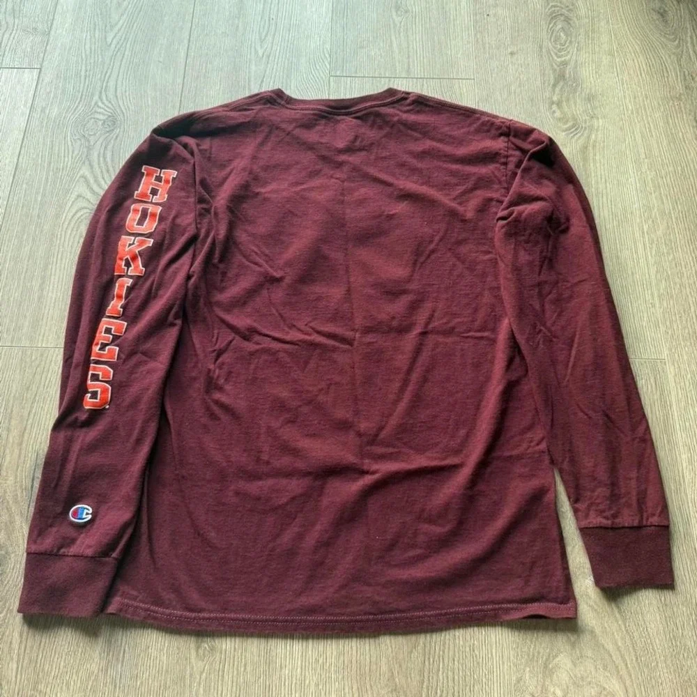 Virginia Tech Hokies Long Sleeve Shirt Men's M Champion VT NCAA Football - Picture 4 of 4
